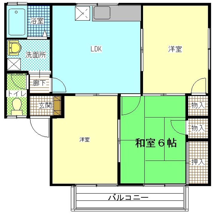 広島県広島市安芸区中野3(アパート)の賃貸物件の間取り
