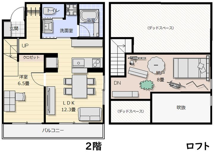 グランプレリュード 新築 ロフト付きの間取り