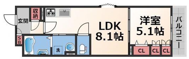 クリエオーレ瓜生堂の間取り