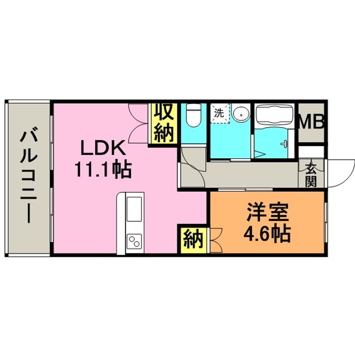 福岡県久留米市東合川新町(アパート)の賃貸物件の間取り