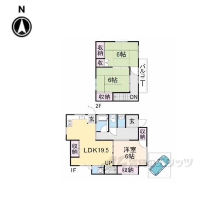 京都府八幡市橋本栗ケ谷(一戸建)の賃貸物件の間取り