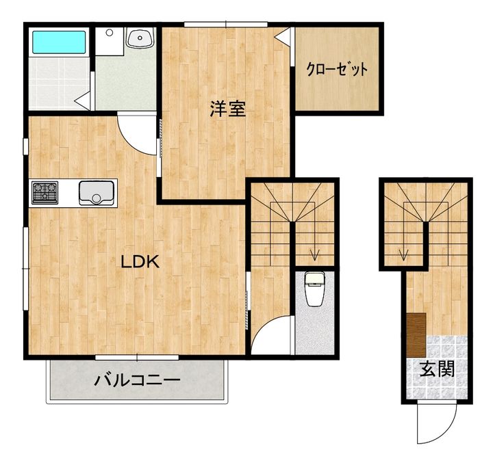 香川県善通寺市原田町(アパート)の賃貸物件の間取り