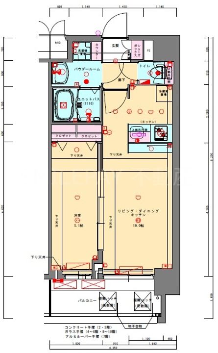 兵庫県神戸市兵庫区駅南通3(マンション)の賃貸物件の間取り