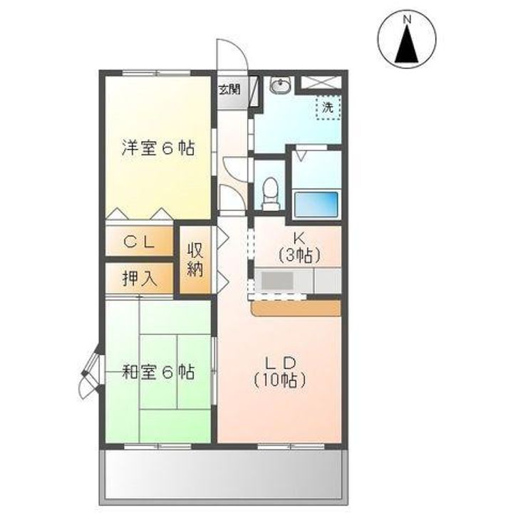 愛知県尾張旭市新居町上の田(アパート)の賃貸物件の間取り