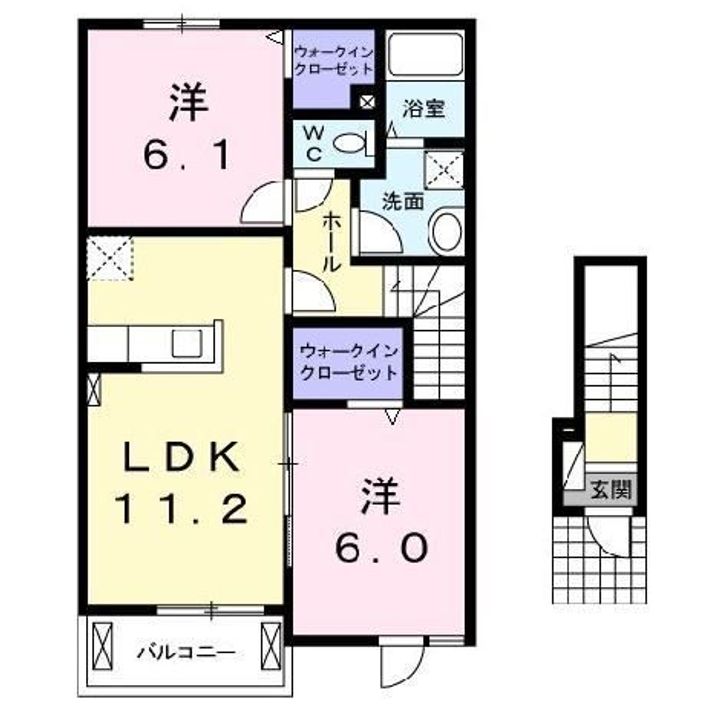 福島県西白河郡西郷村大字小田倉字向原(アパート)の賃貸物件の間取り