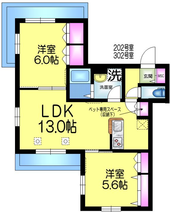 ブラン エ ノワールの間取り
