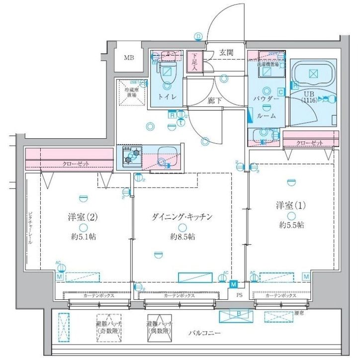 東京都府中市白糸台1(マンション)の賃貸物件の間取り