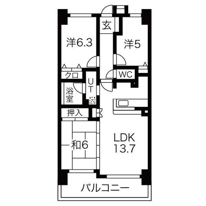 元今泉レジデンスの間取り