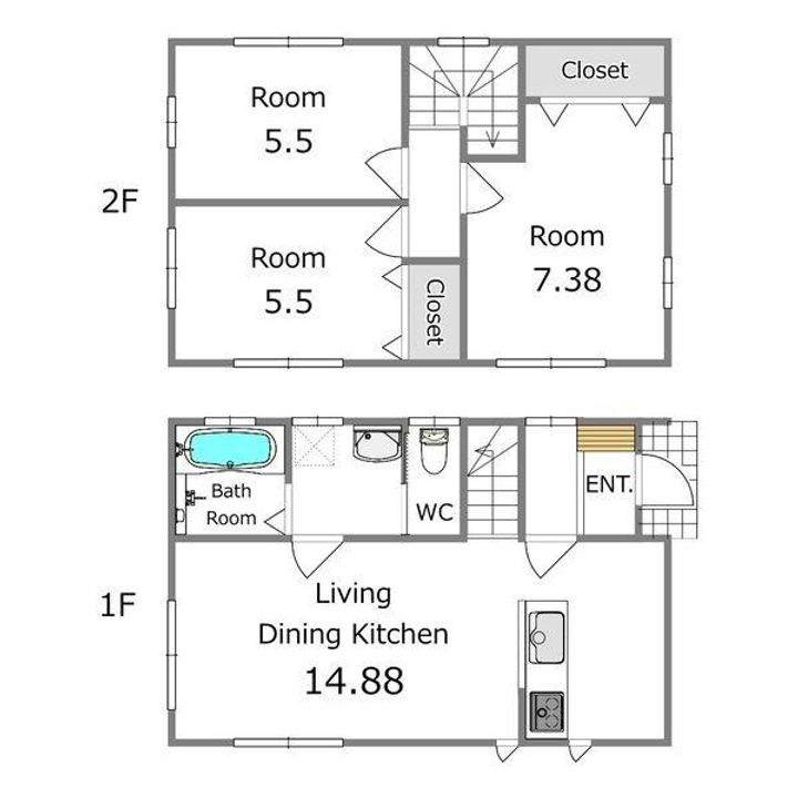 栃木県宇都宮市石井町(一戸建)の賃貸物件の間取り
