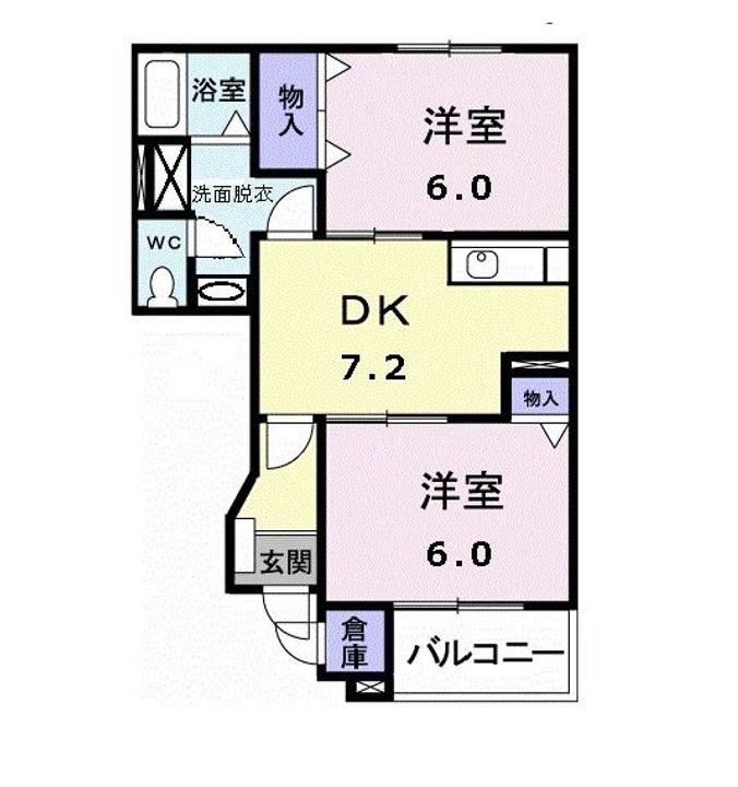 群馬県高崎市上佐野町(アパート)の賃貸物件の間取り