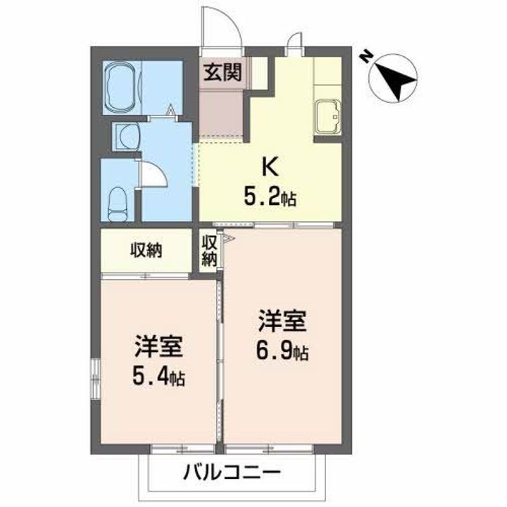 ディアス三本柳 Bの間取り