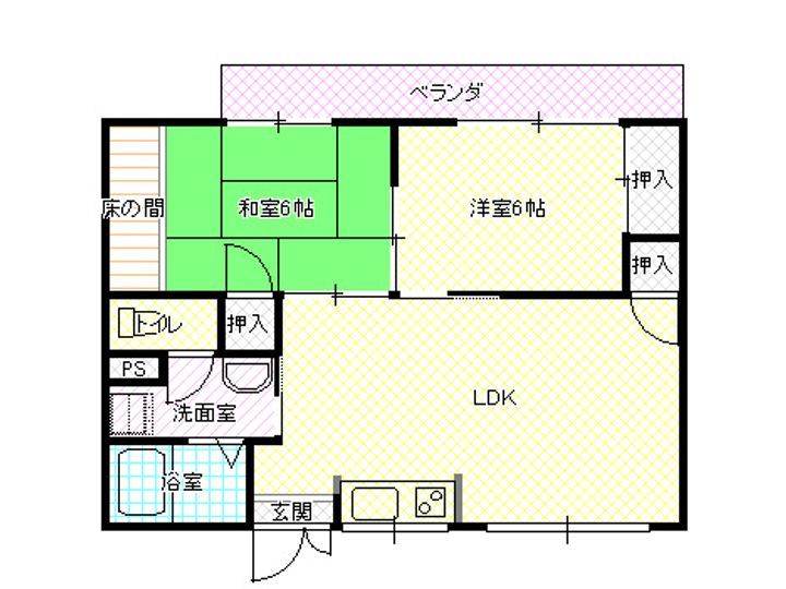 京都府福知山市字篠尾上篠尾(マンション)の賃貸物件の間取り