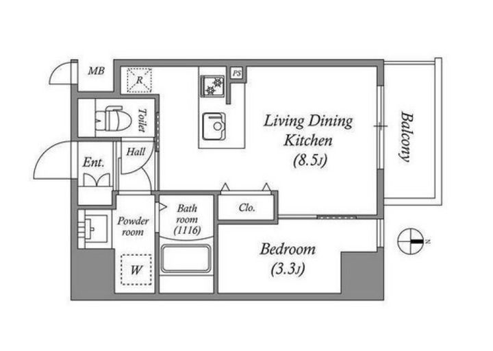 ArtizA京橋WESTの間取り