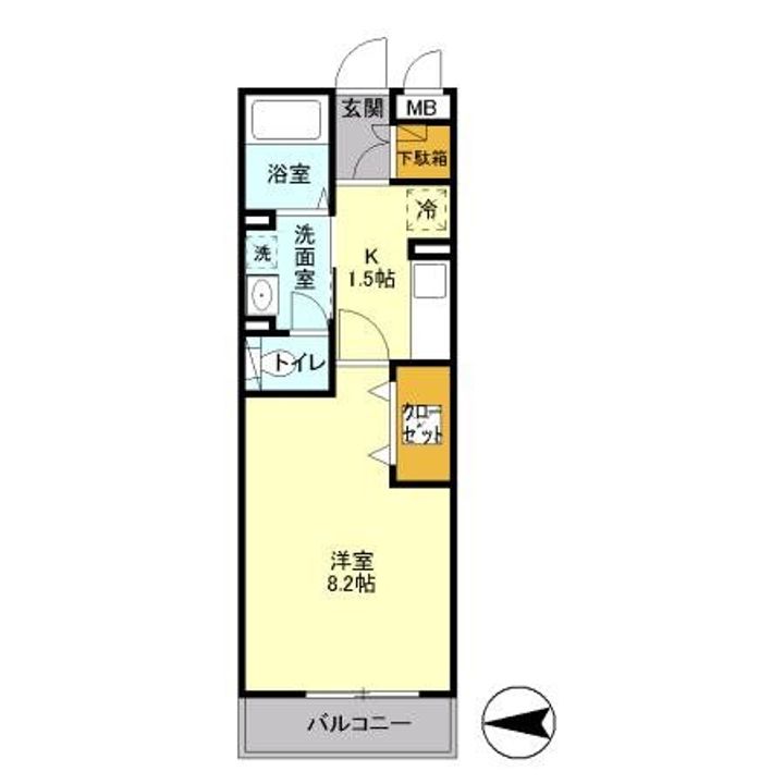 埼玉県越谷市東大沢5(アパート)の賃貸物件の間取り