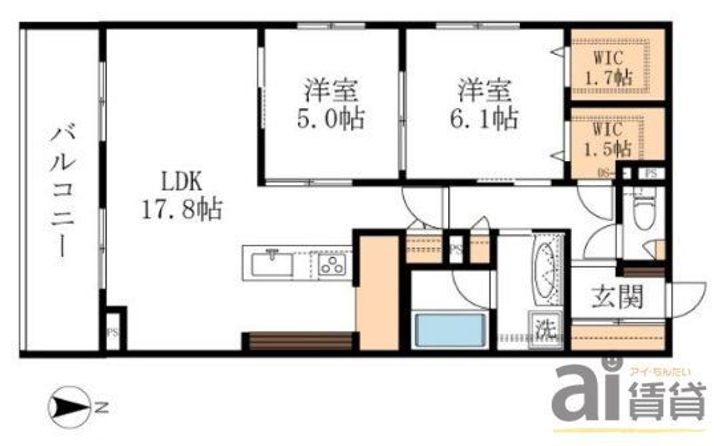 東京都東村山市栄町3(マンション)の賃貸物件の間取り