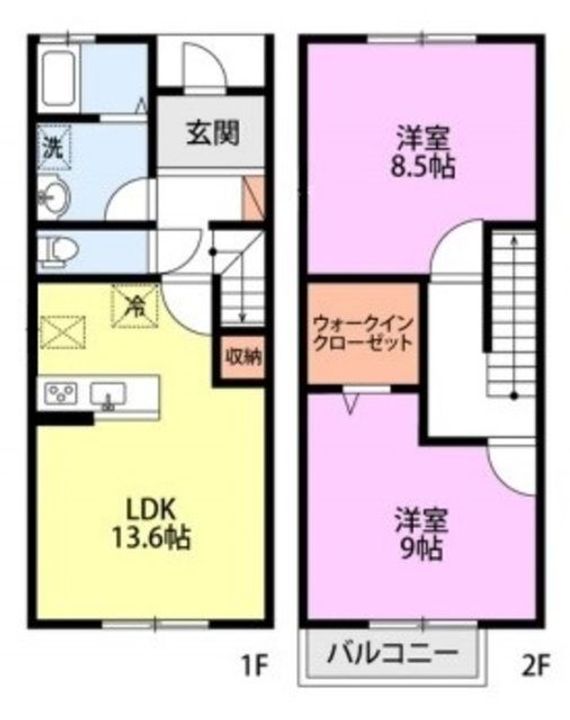 新潟県上越市平成町(アパート)の賃貸物件の間取り