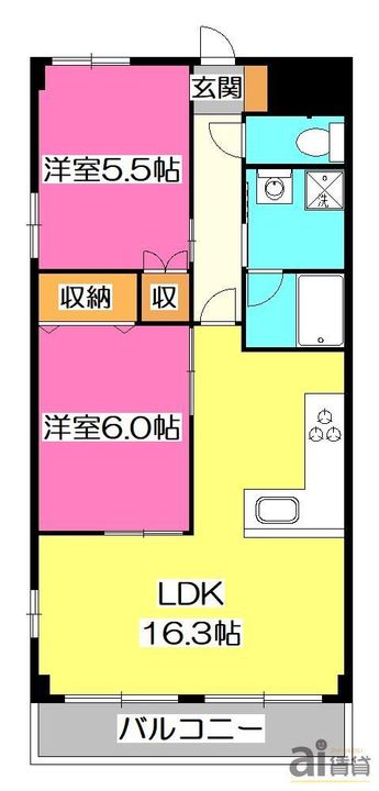 埼玉県所沢市大字北秋津(マンション)の賃貸物件の間取り