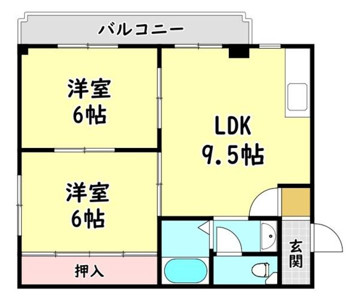 大阪府門真市古川町(マンション)の賃貸物件の間取り