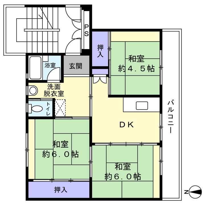 岩手県花巻市松園町(マンション)の賃貸物件の間取り