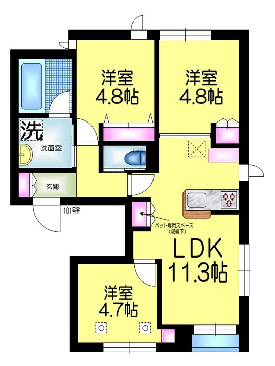 東京都練馬区石神井町7(マンション)の賃貸物件の間取り