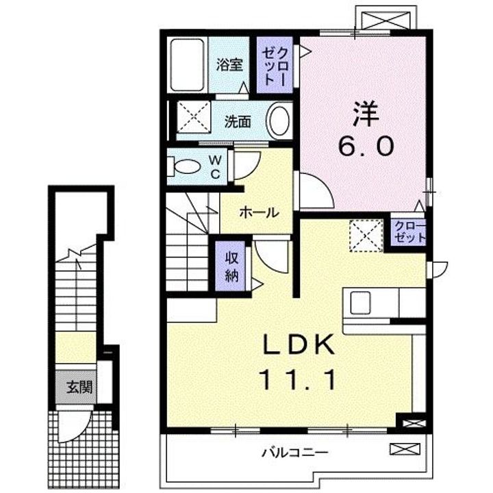 群馬県高崎市上中居町(アパート)の賃貸物件の間取り