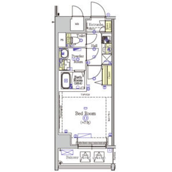 愛知県名古屋市東区泉2(マンション)の賃貸物件の間取り