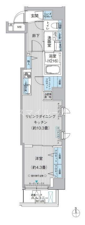 東京都大田区西蒲田6(マンション)の賃貸物件の間取り