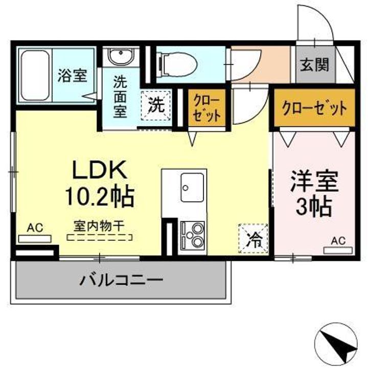 徳島県徳島市出来島本町1(アパート)の賃貸物件の間取り
