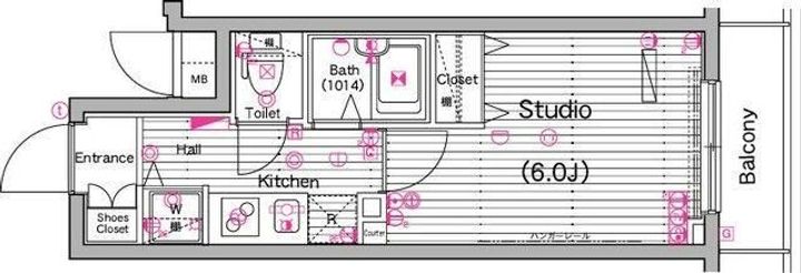 神奈川県横浜市中区山下町(マンション)の賃貸物件の間取り