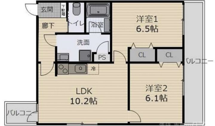 京都府京都市下京区吉文字町(マンション)の賃貸物件の間取り