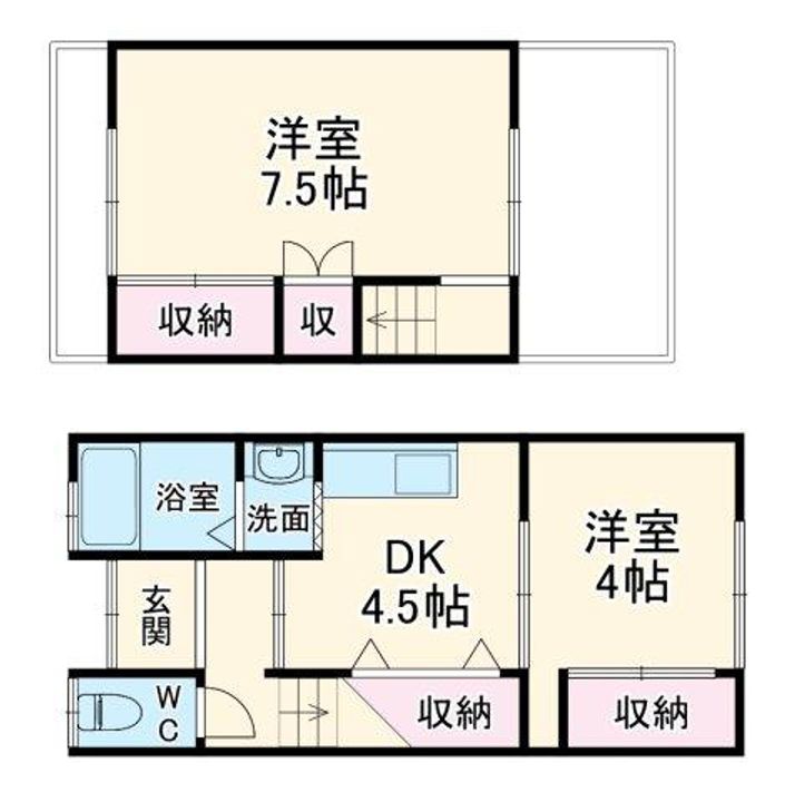 大阪府東大阪市高井田元町2(一戸建)の賃貸物件の間取り