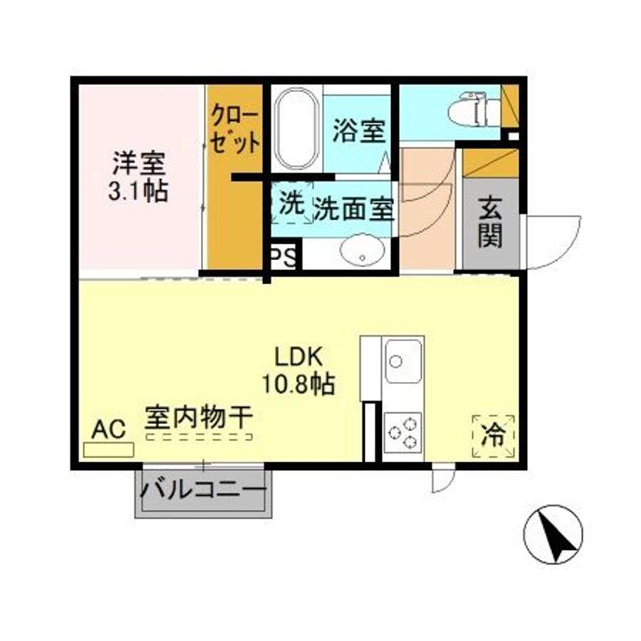 新潟県長岡市左近3(アパート)の賃貸物件の間取り