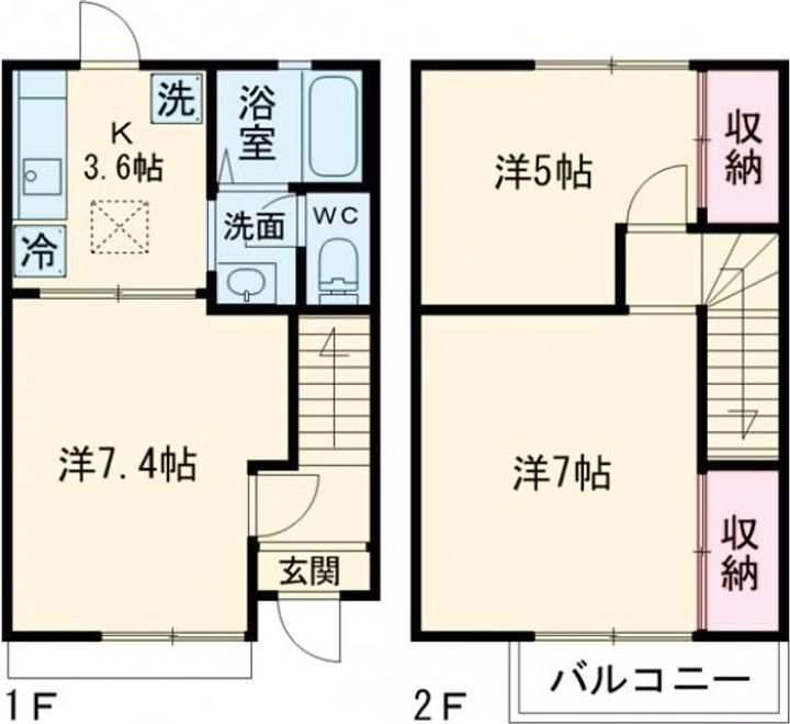東京都小平市学園西町2(一戸建)の賃貸物件の間取り