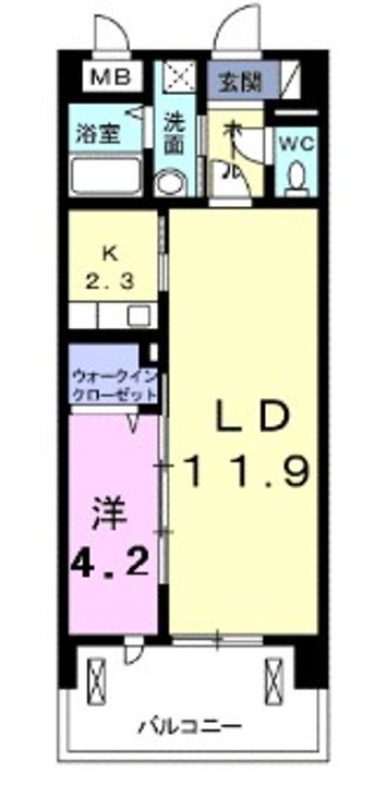東京都調布市入間町2(マンション)の賃貸物件の間取り
