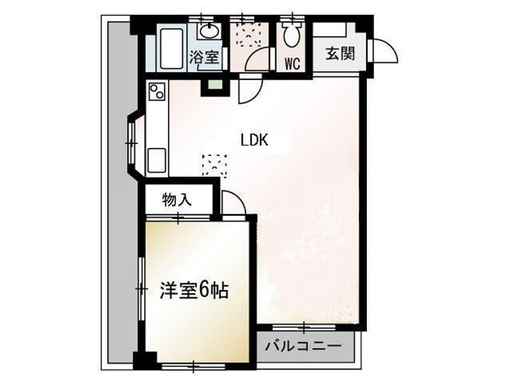神奈川県平塚市代官町(マンション)の賃貸物件の間取り