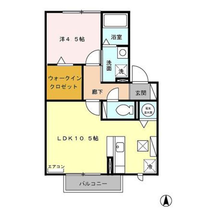 新潟県新潟市西区小新4(アパート)の賃貸物件の間取り