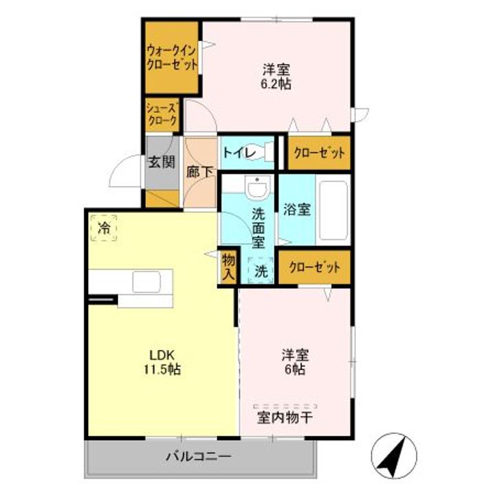 埼玉県草加市新里町(アパート)の賃貸物件の間取り