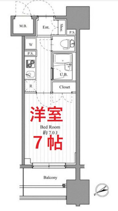 東京都大田区東蒲田1(マンション)の賃貸物件の間取り