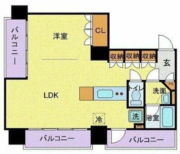 東京都中央区月島1(マンション)の賃貸物件の間取り