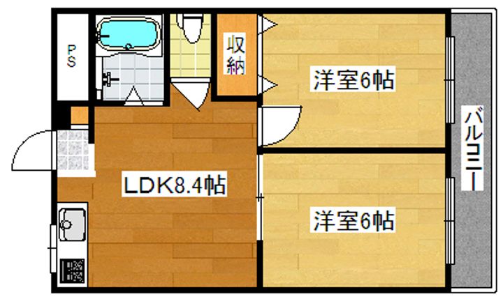 大阪府大阪市西成区南津守3(マンション)の賃貸物件の間取り