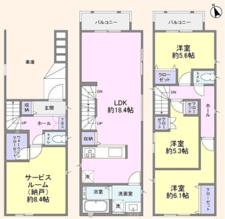 神奈川県川崎市高津区溝口6(一戸建)の賃貸物件の間取り