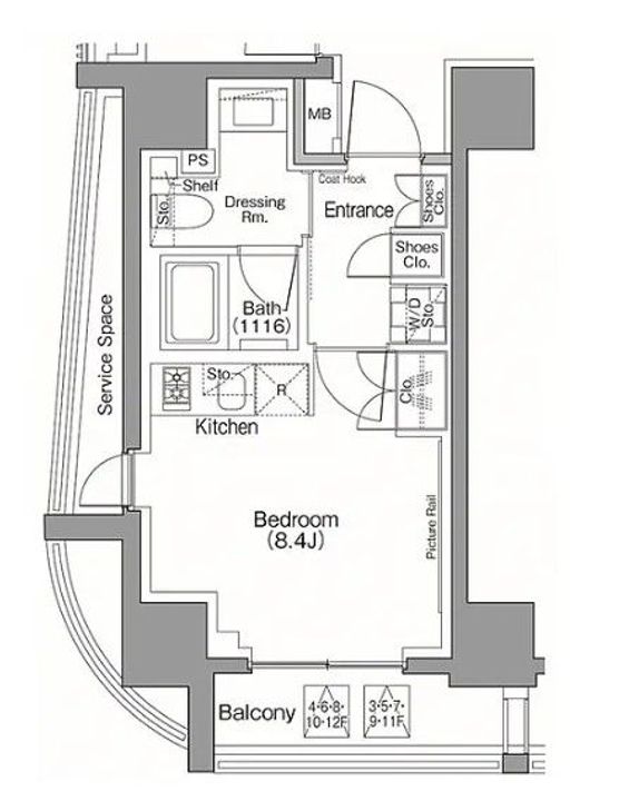 東京都港区南青山7(マンション)の賃貸物件の間取り