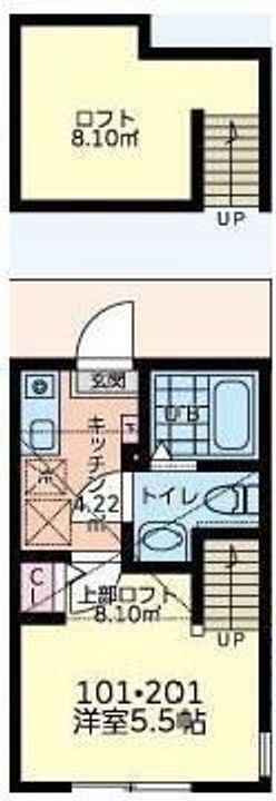 神奈川県相模原市中央区東淵野辺5(アパート)の賃貸物件の間取り