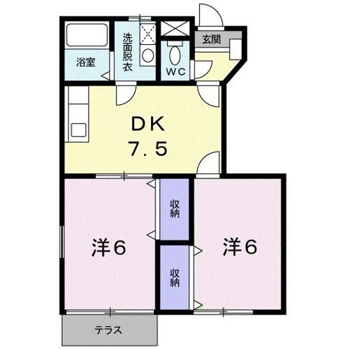 大阪府大阪狭山市池尻北2(アパート)の賃貸物件の間取り