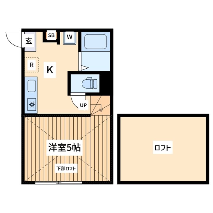神奈川県横浜市中区本牧緑ケ丘(アパート)の賃貸物件の間取り