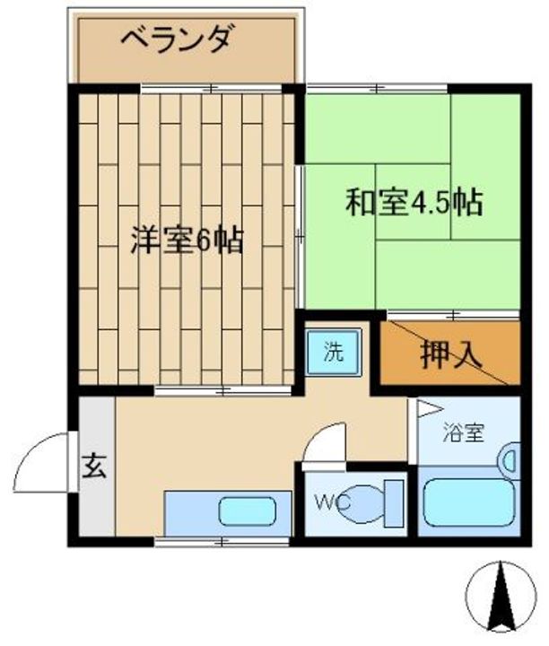 埼玉県行田市藤原町1(アパート)の賃貸物件の間取り
