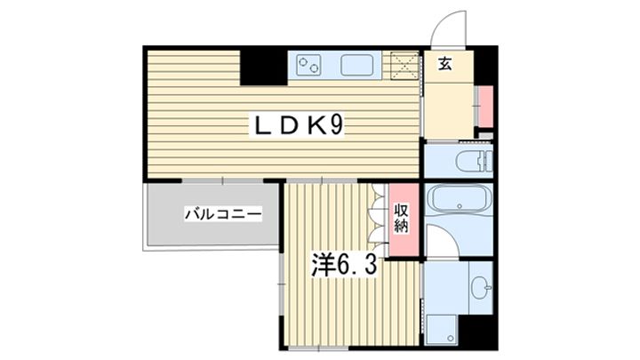 京都府京都市下京区白楽天町(マンション)の賃貸物件の間取り