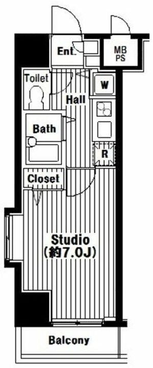 東京都港区芝3(マンション)の賃貸物件の間取り