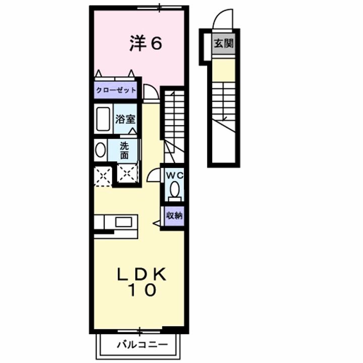 徳島県阿南市羽ノ浦町古庄野神ノ本(アパート)の賃貸物件の間取り
