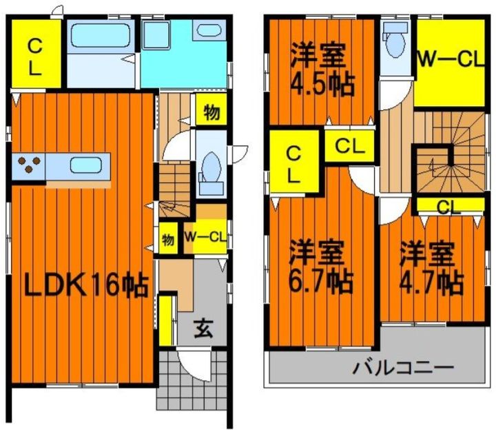 岡山県岡山市北区田中(一戸建)の賃貸物件の間取り